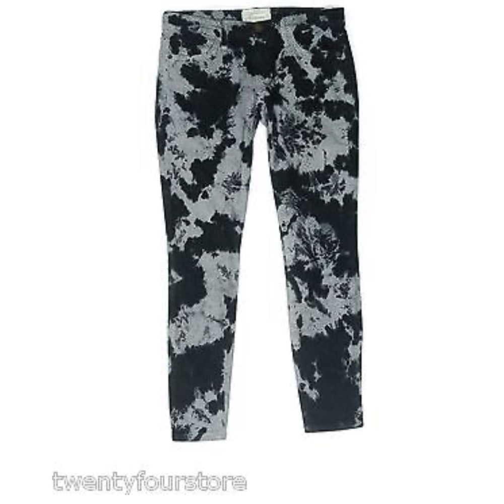 Current Elliott Jeans The Stiletto Skinny in Smokestack Python Black Gray 24 25